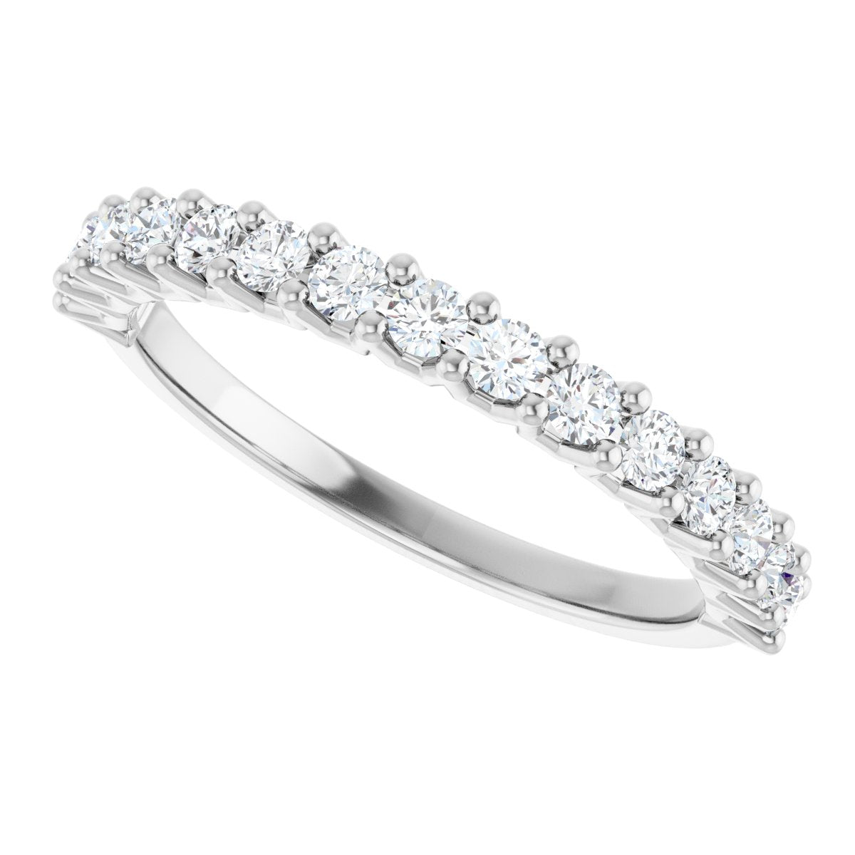 Shared-Prong Anniversary Band - Round | Metal Type=14K White Gold | Diamond Size=2MM | Image 3