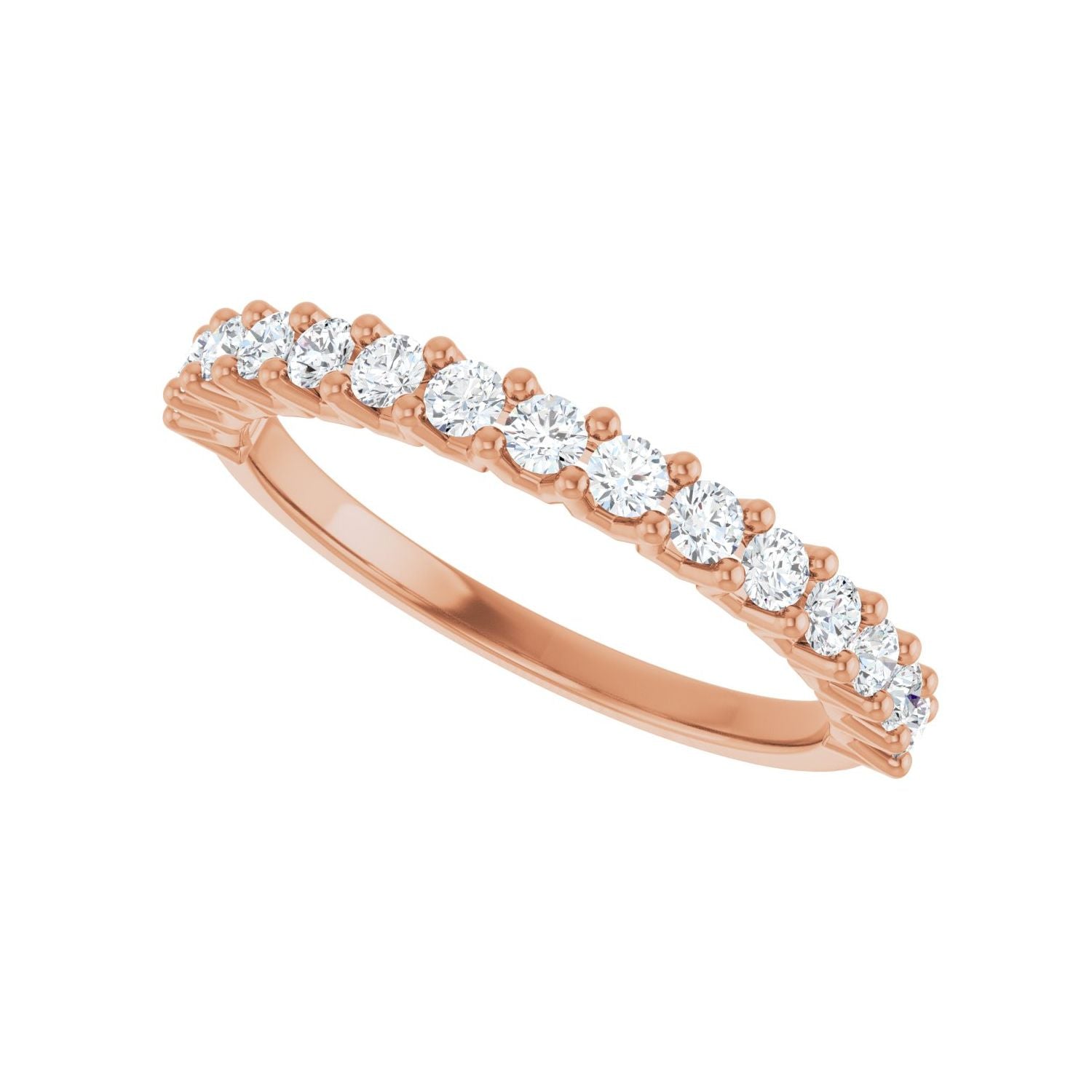 Shared-Prong Anniversary Band - Round 1MM-2.5MM | Metal Type=14K Rose Gold | Diamond Size=2MM | Image 2