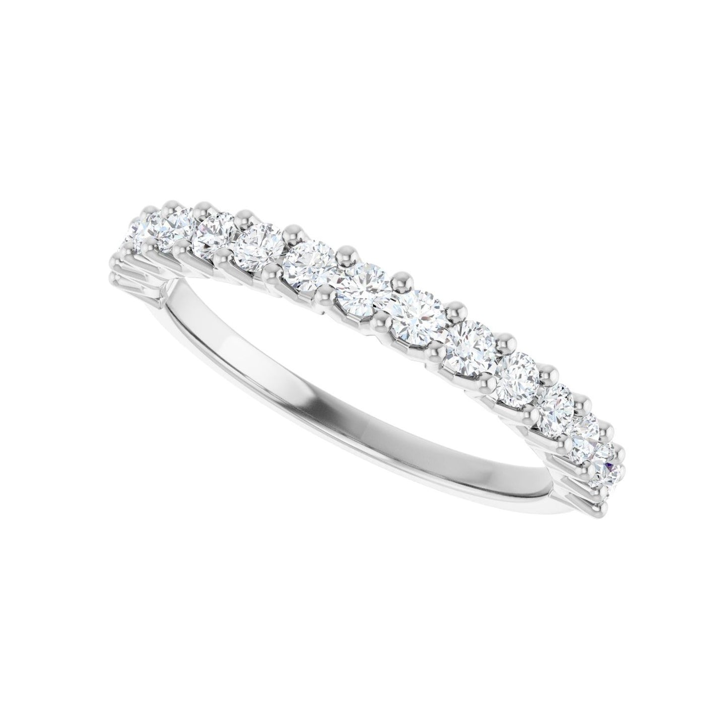 Shared-Prong Anniversary Band - Round 1MM-2.5MM | Metal Type=14K White Gold | Diamond Size=2MM | Image 2