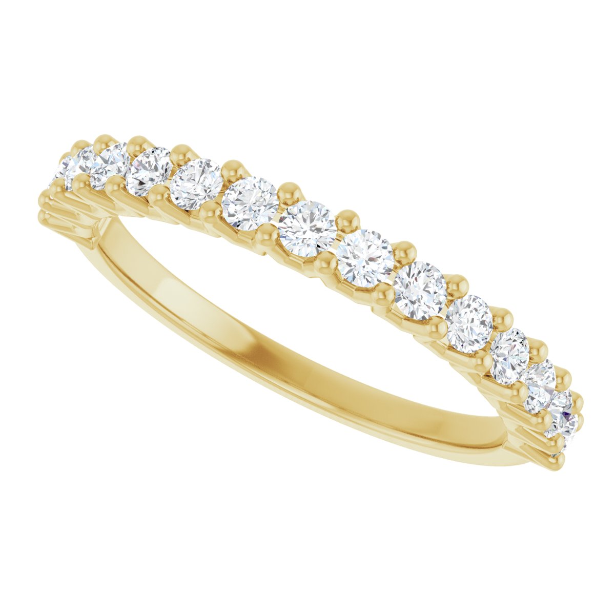 Shared-Prong Anniversary Band - Round | Metal Type=14K Yellow Gold | Diamond Size=2MM | Image 3