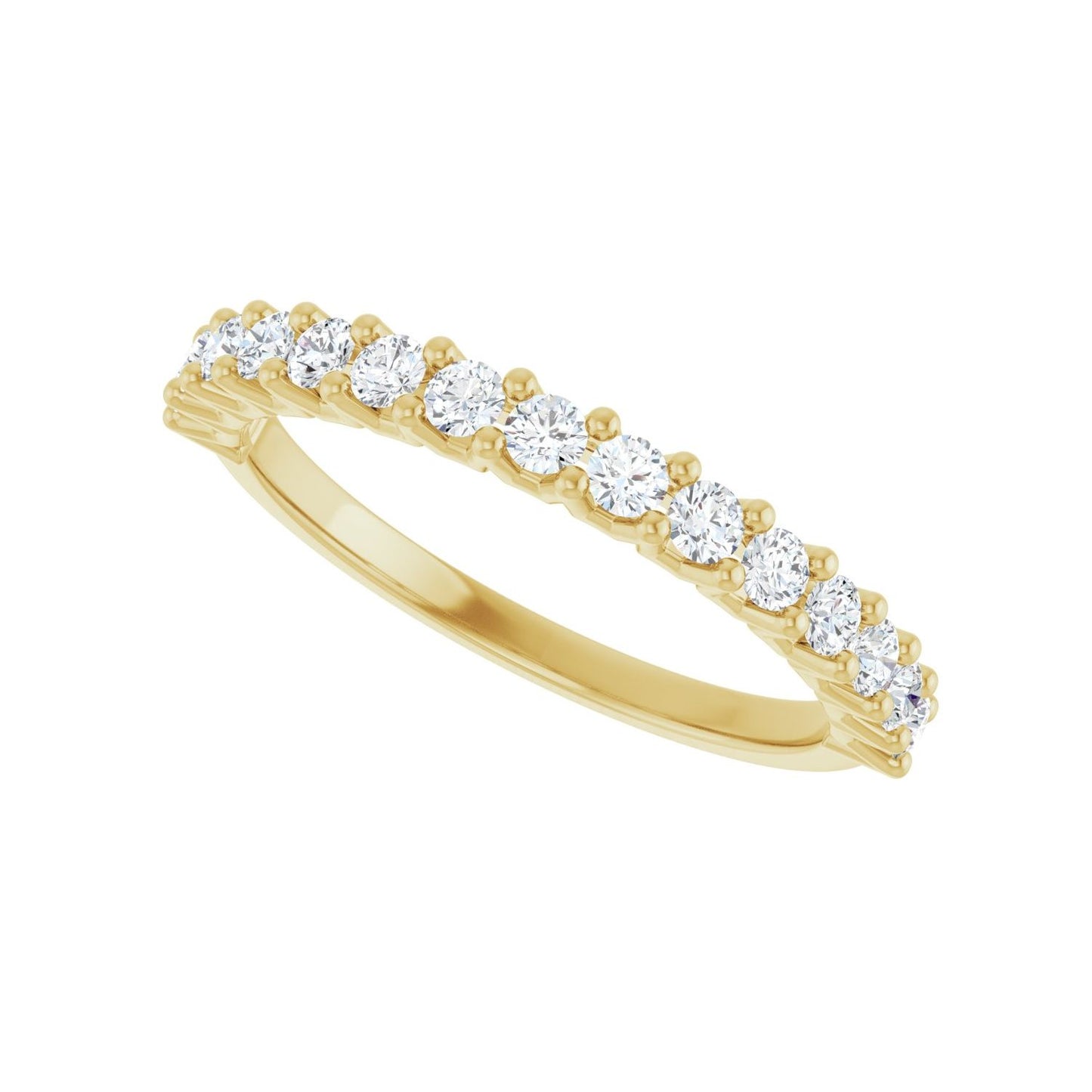 Shared-Prong Anniversary Band - Round 1MM-2.5MM | Metal Type=14K Yellow Gold | Diamond Size=2MM | Image 2