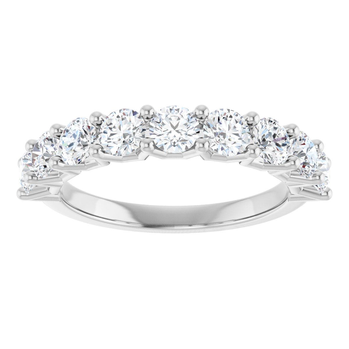 Shared-Prong Anniversary Band - Round | Metal Type=14K White Gold | Diamond Size=3.5MM | Image 1