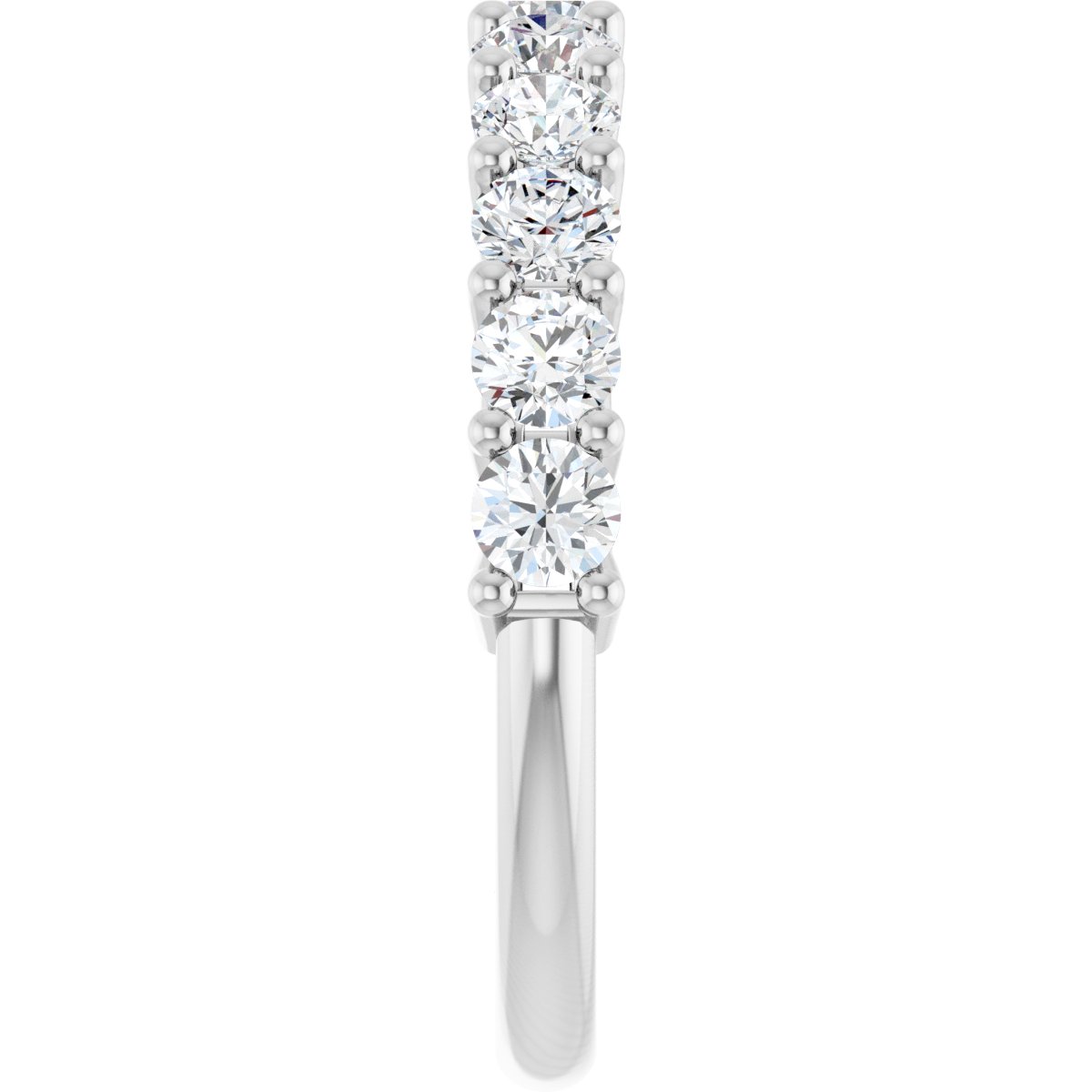 Shared-Prong Anniversary Band - Round | Metal Type=14K White Gold | Diamond Size=3MM | Image 2