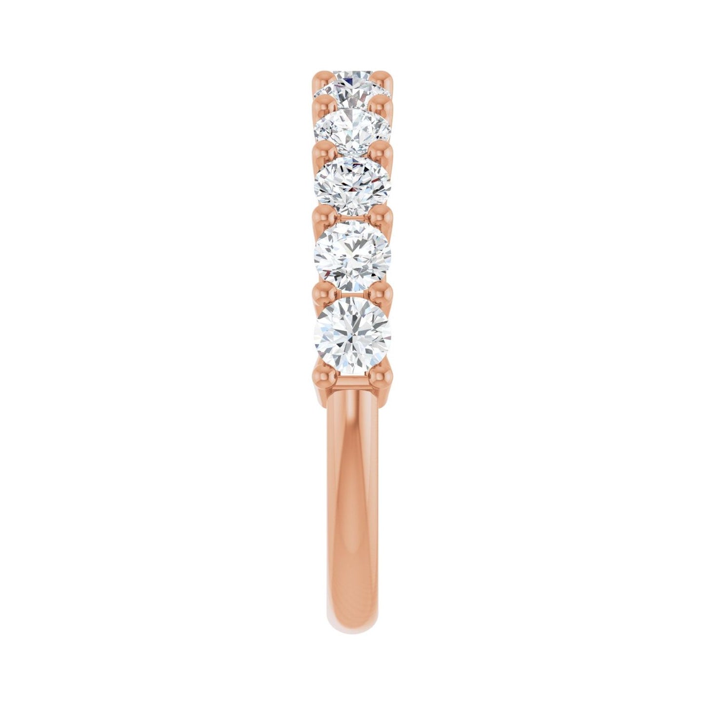 Shared-Prong Anniversary Band - Round 3MM-4MM | Metal Type=14K Rose Gold | Diamond Size=3MM | Image 1