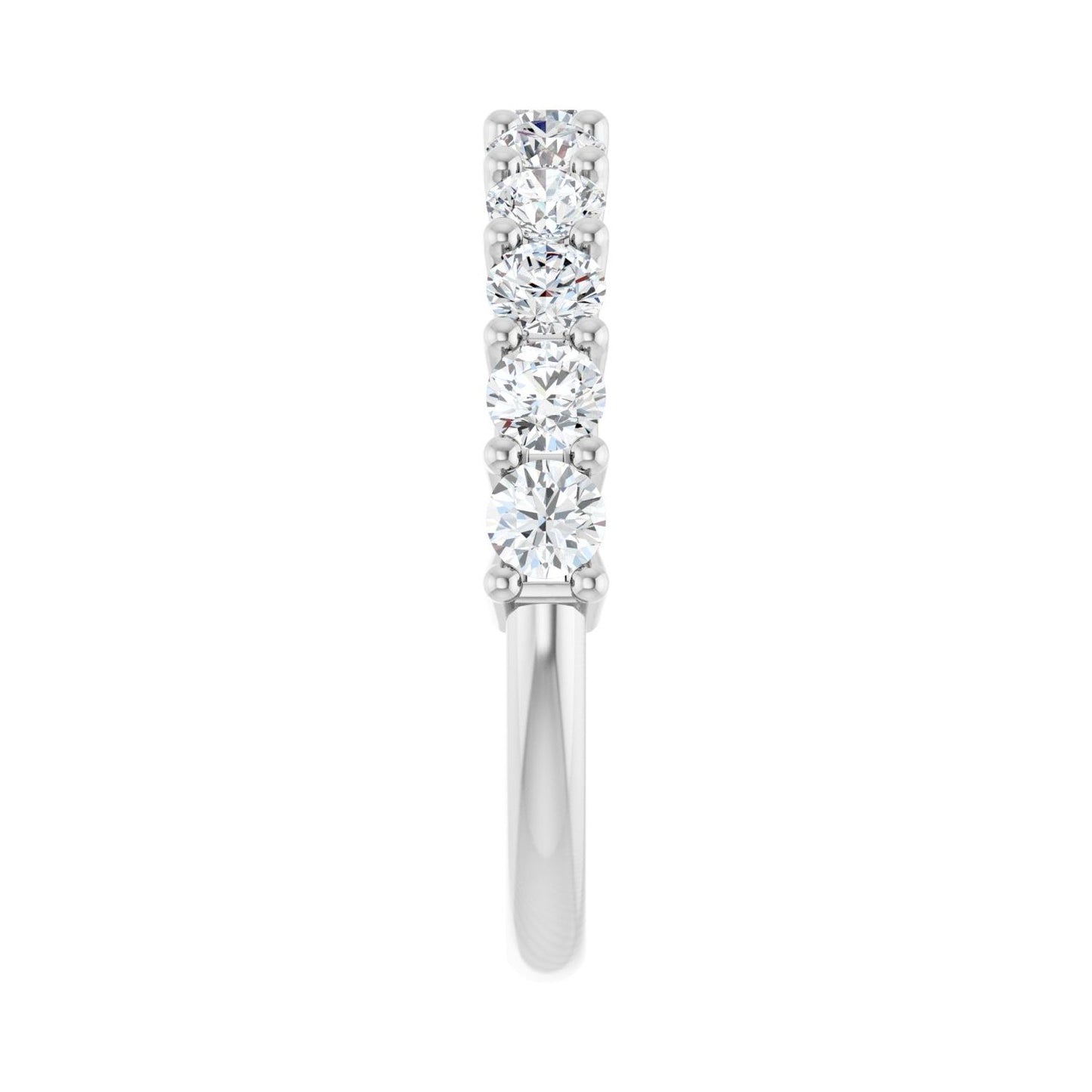 Shared-Prong Anniversary Band - Round 3MM-4MM | Metal Type=14K White Gold | Diamond Size=3MM | Image 1