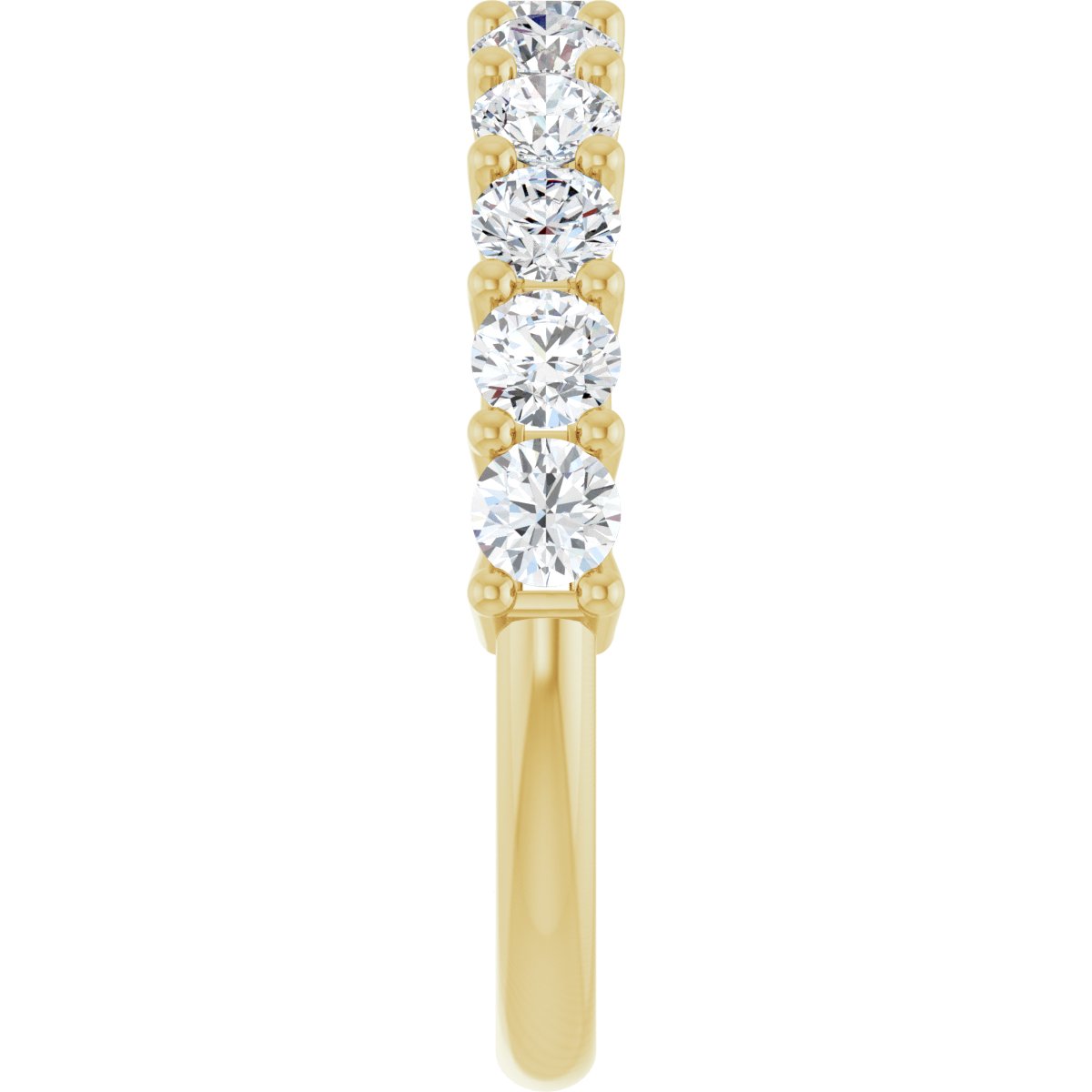 Shared-Prong Anniversary Band - Round | Metal Type=14K Yellow Gold | Diamond Size=3MM | Image 2