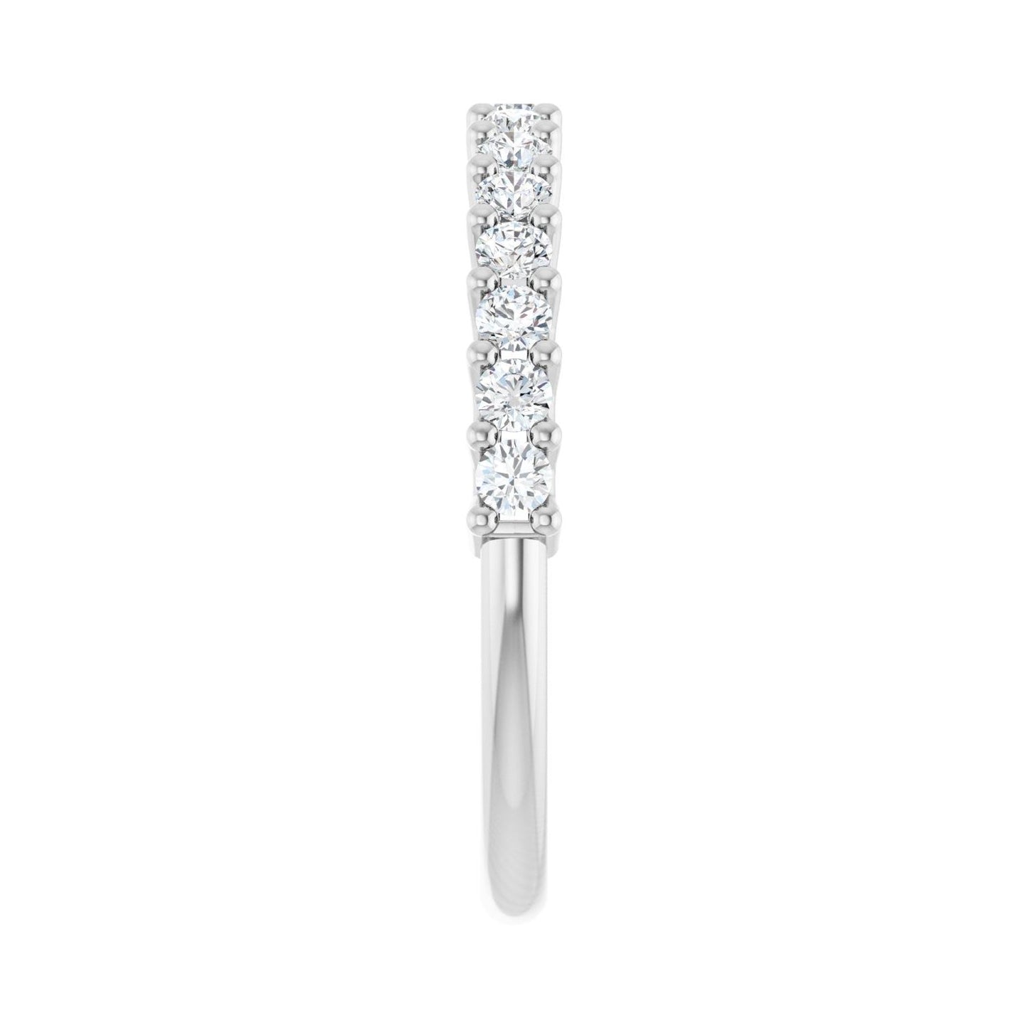 Shared-Prong Anniversary Band - Round 1MM-2.5MM | Metal Type=14K White Gold | Diamond Size=2MM | Image 1