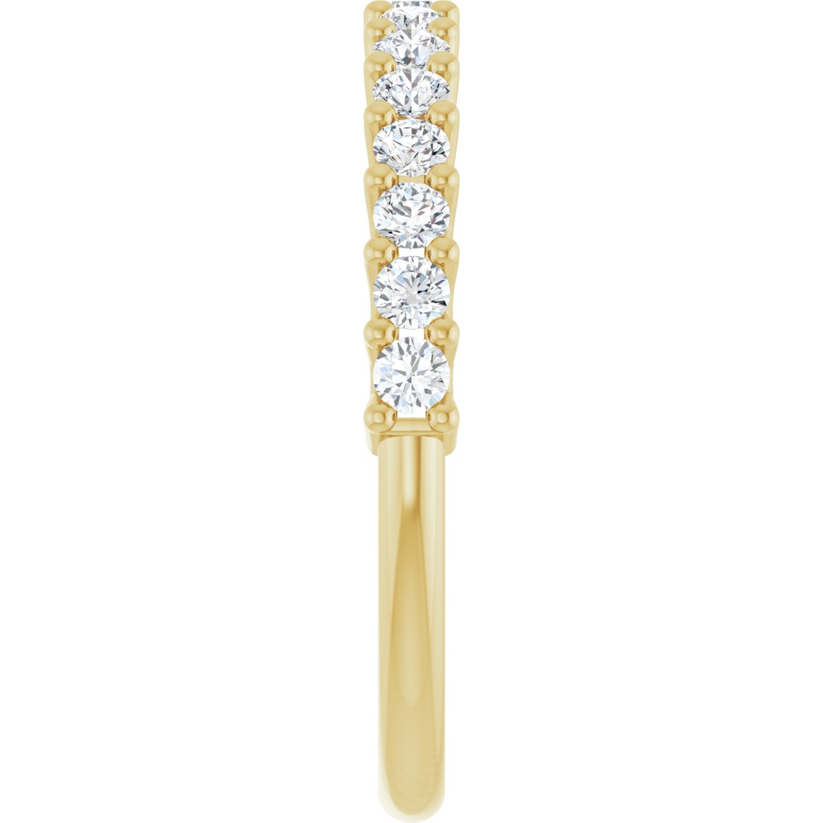 Shared-Prong Anniversary Band - Round | Metal Type=14K Yellow Gold | Diamond Size=2MM | Image 2