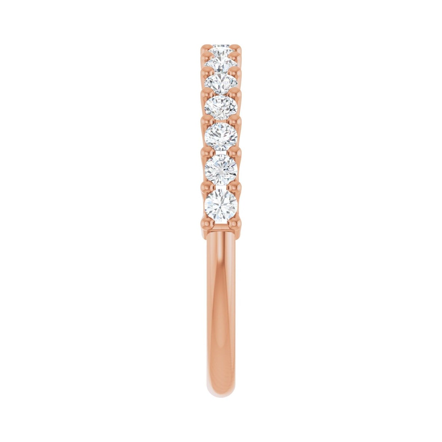 Shared-Prong Anniversary Band - Round 1MM-2.5MM | Metal Type=14K Rose Gold | Diamond Size=2MM | Image 1
