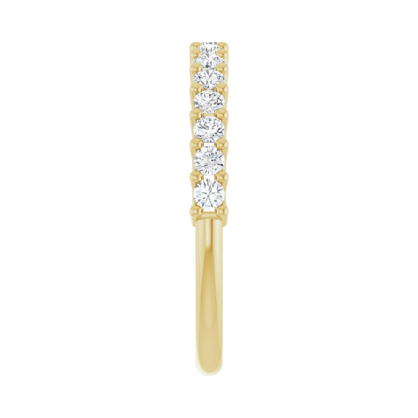 Shared-Prong Anniversary Band - Round 1MM-2.5MM | Metal Type=14K Yellow Gold | Diamond Size=2MM | Image 1