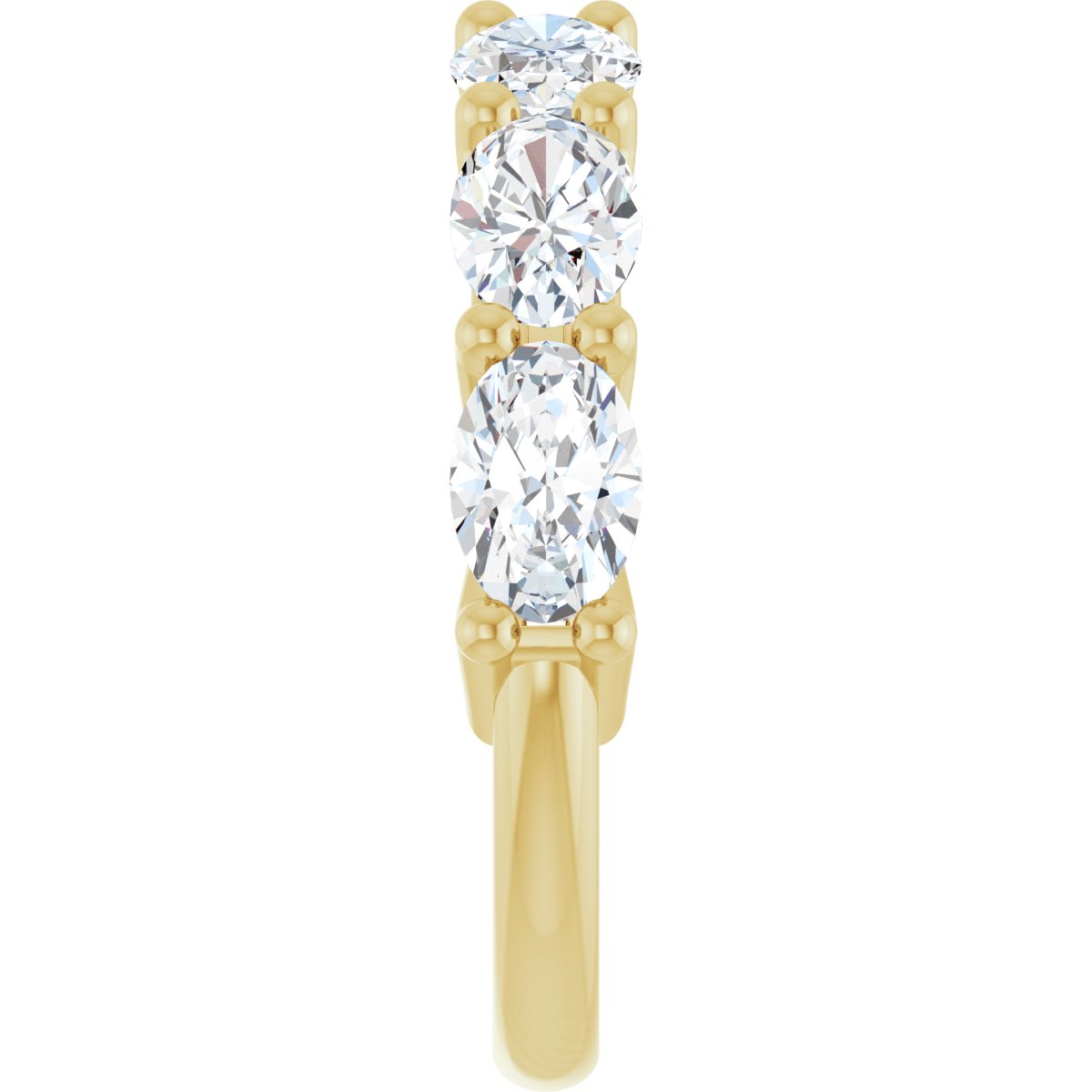 Shared-Prong Anniversary Band - Oval | Metal Type=14K Yellow Gold | Diamond Size=6 X 4 mm | Image 2