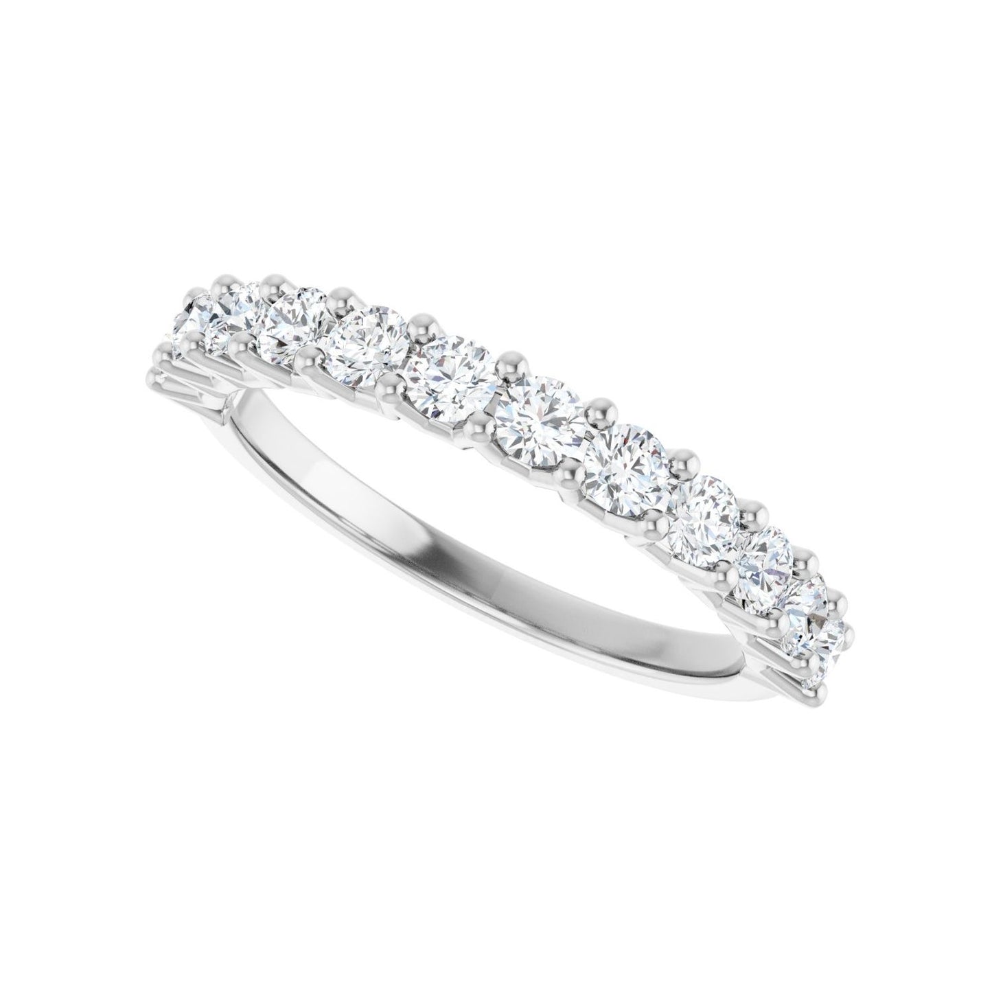 Shared-Prong Anniversary Band - Round 1MM-2.5MM | Metal Type=14K White Gold | Diamond Size=2.5MM | Image 2