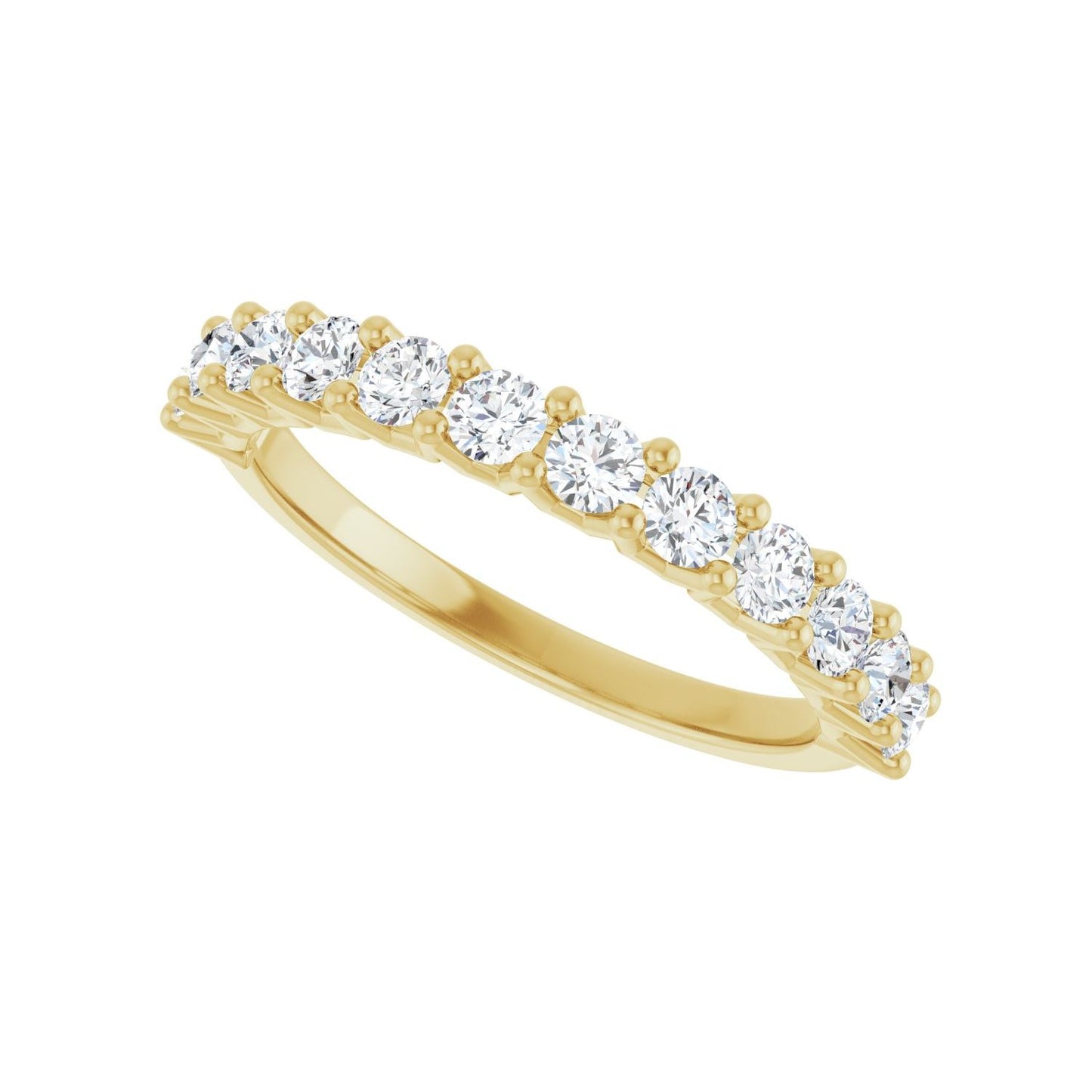 Shared-Prong Anniversary Band - Round 1MM-2.5MM | Metal Type=14K Yellow Gold | Diamond Size=2.5MM | Image 2