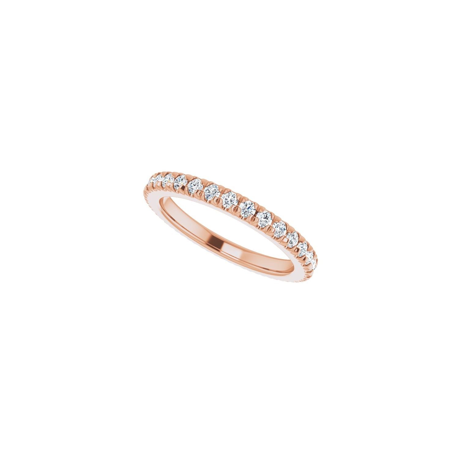 French-Set Eternity Band - Round 1MM-2.5MM | Metal Type=14K Rose Gold | Diamond Size=1.5MM | Image 2