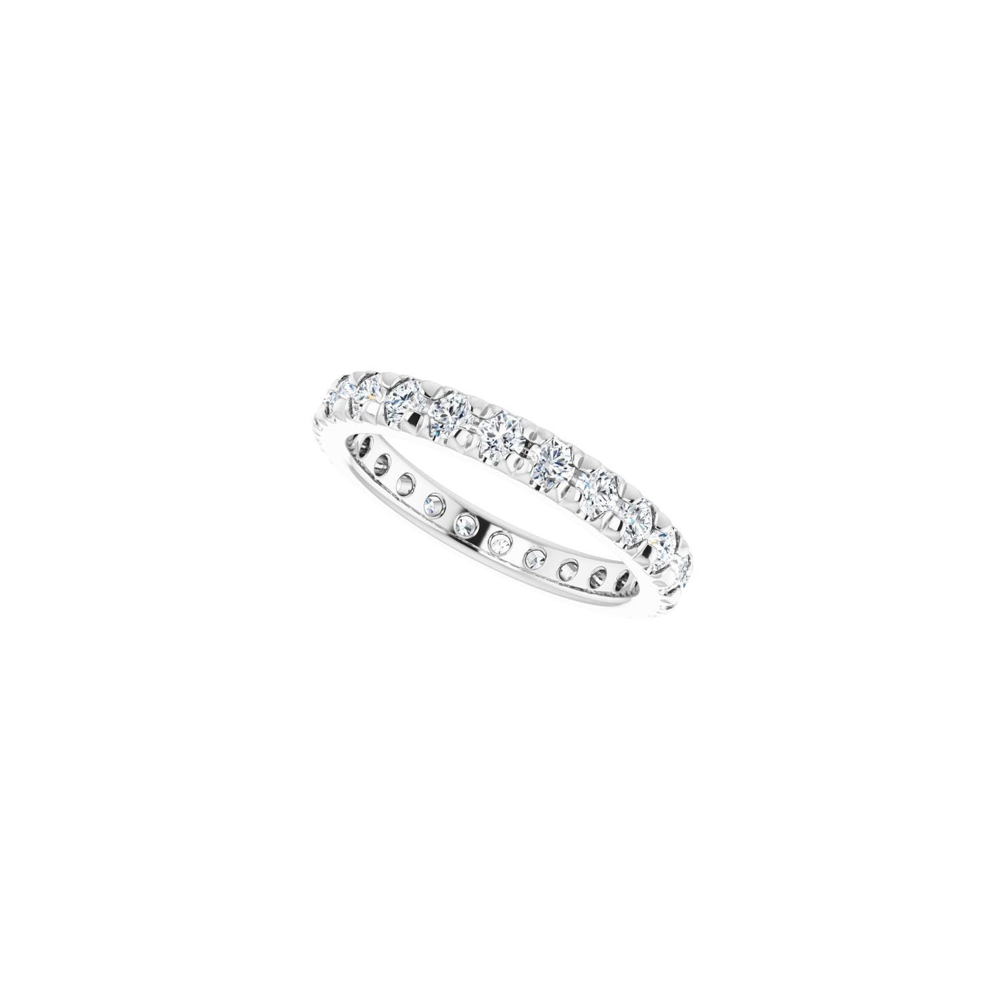 French-Set Eternity Band - Round 1MM-2.5MM | Metal Type=14K White Gold | Diamond Size=2MM | Image 2
