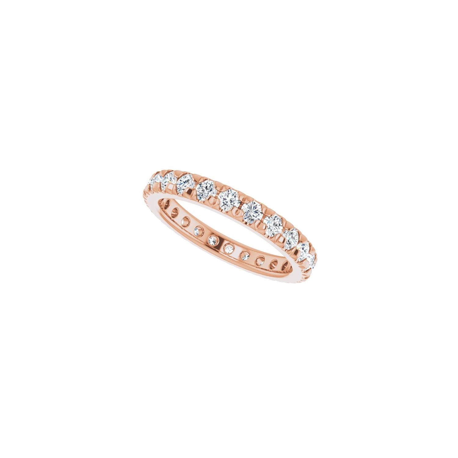 French-Set Eternity Band - Round 1MM-2.5MM | Metal Type=14K Rose Gold | Diamond Size=2MM | Image 2