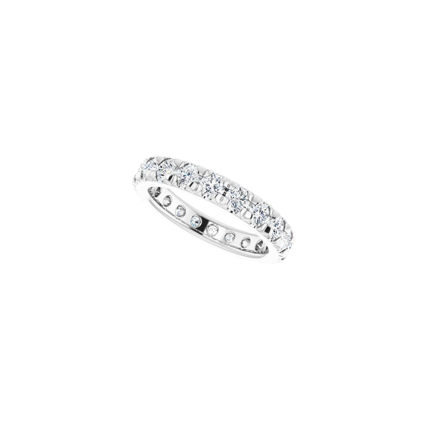 French-Set Eternity Band - Round 1MM-2.5MM | Metal Type=14K White Gold | Diamond Size=2.5MM | Image 2