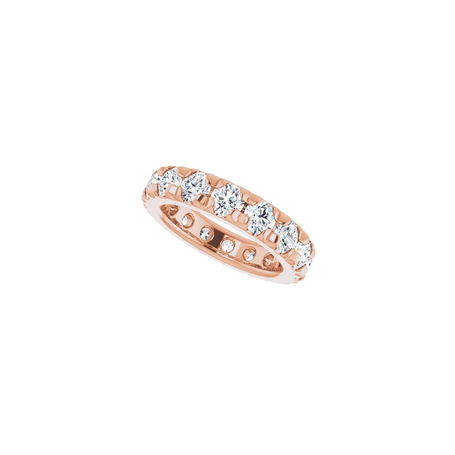 French-Set Eternity Band - Round 3MM-4MM | Metal Type=14K Rose Gold | Diamond Size=3.5MM | Image 2