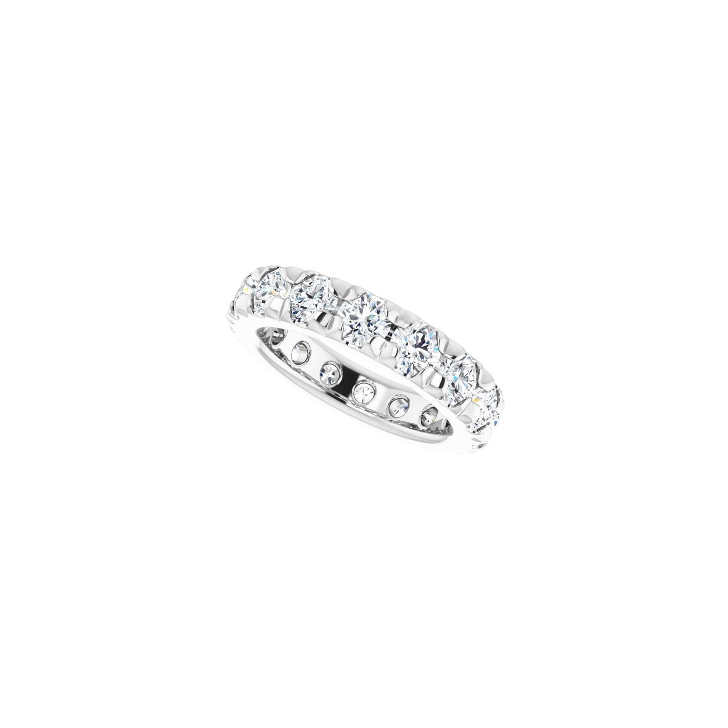 French-Set Eternity Band - Round 3MM-4MM | Metal Type=14K White Gold | Diamond Size=3.5MM | Image 2