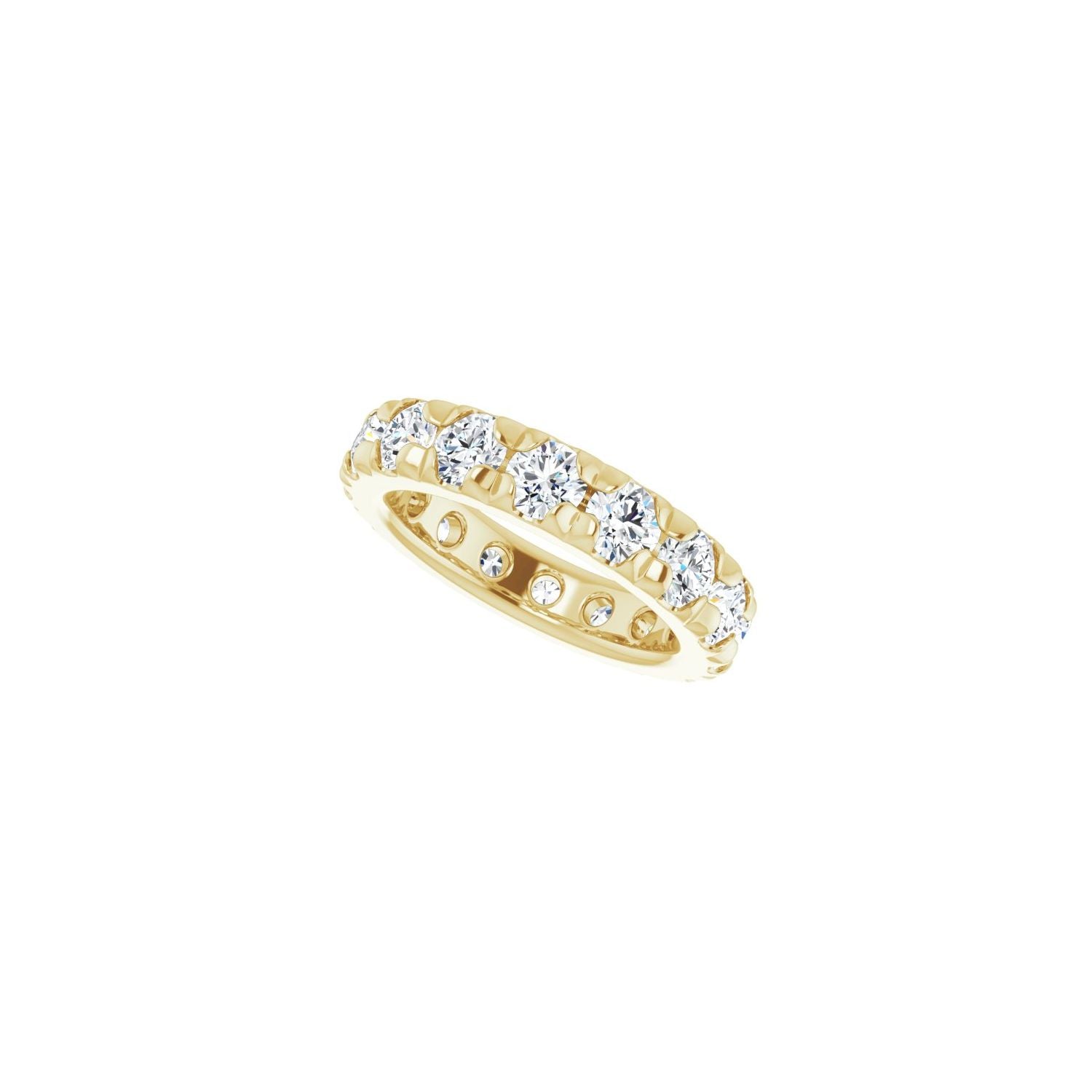 French-Set Eternity Band - Round 3MM-4MM | Metal Type=14K Yellow Gold | Diamond Size=3.5MM | Image 2