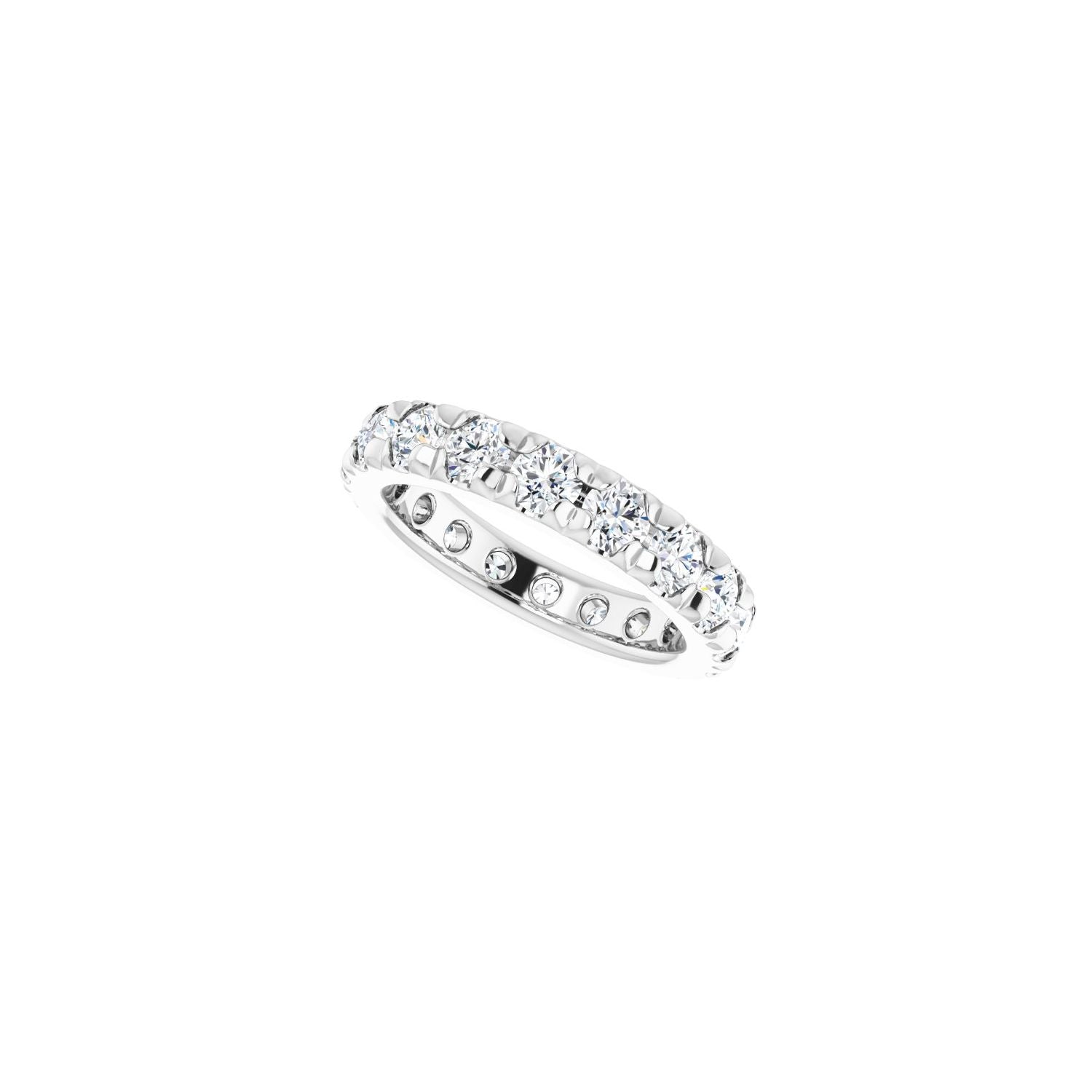 French-Set Eternity Band - Round 3MM-4MM | Metal Type=14K White Gold | Diamond Size=3MM | Image 2