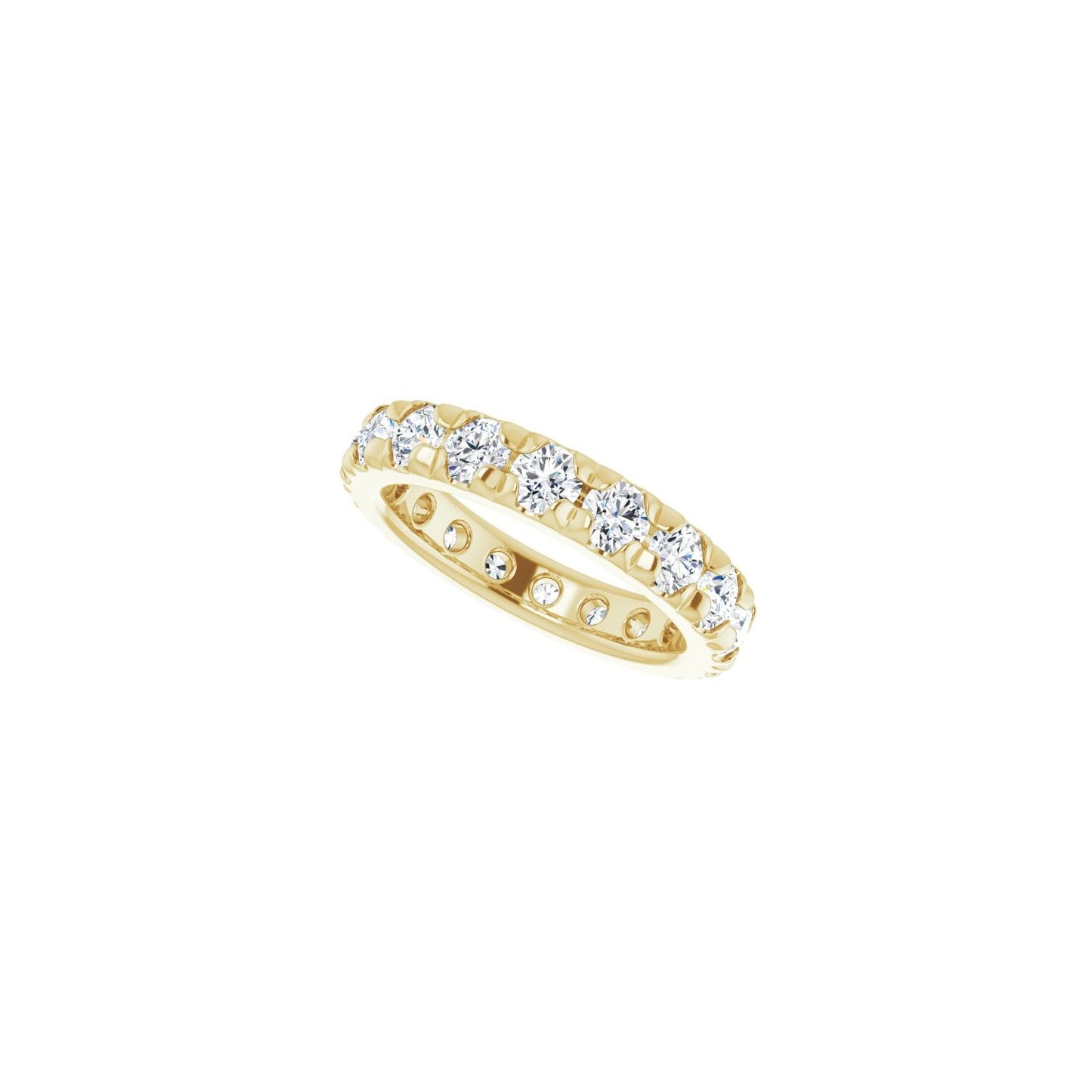 French-Set Eternity Band - Round 3MM-4MM | Metal Type=14K Yellow Gold | Diamond Size=3MM | Image 2