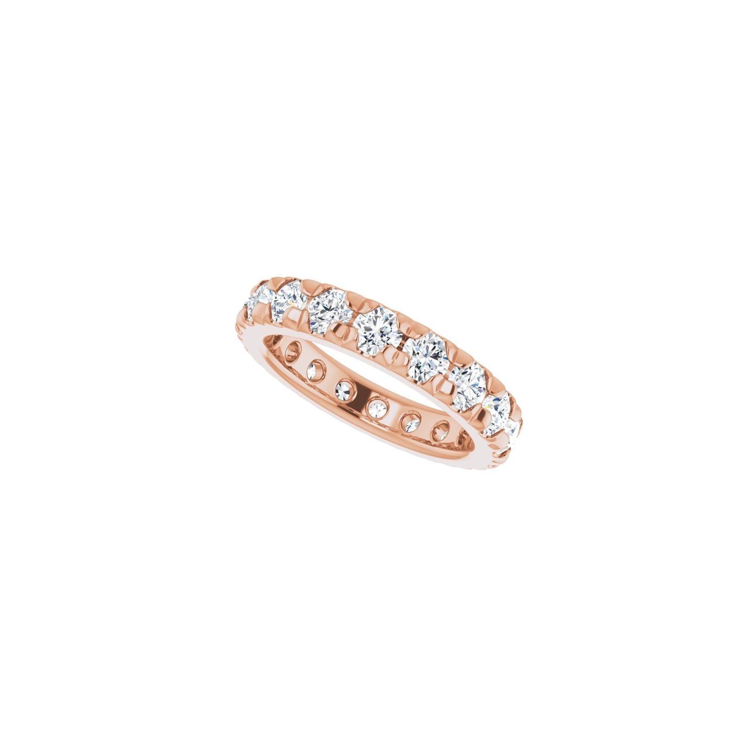 French-Set Eternity Band - Round 3MM-4MM | Metal Type=14K Rose Gold | Diamond Size=3MM | Image 2
