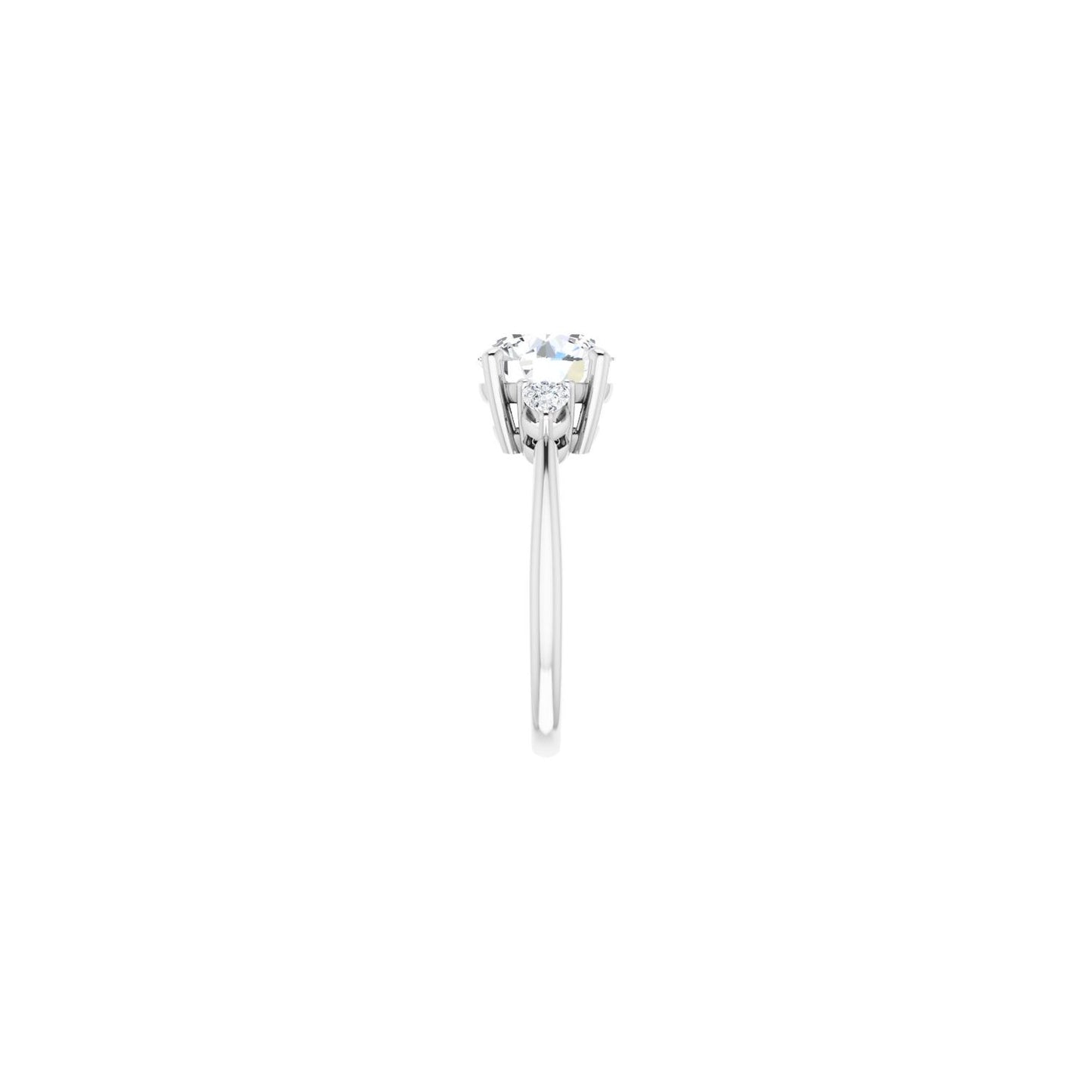 Round Three-Stone Engagement Ring | Metal Type=14K White Gold | Center Stone Size=2.5 CT | Image 4