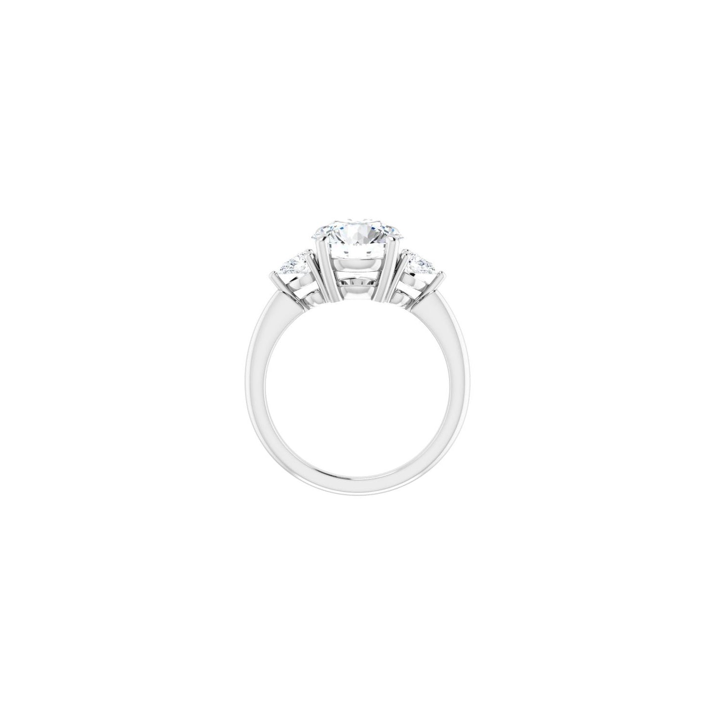 Round Three-Stone Engagement Ring | Metal Type=14K White Gold | Center Stone Size=2.5 CT | Image 2