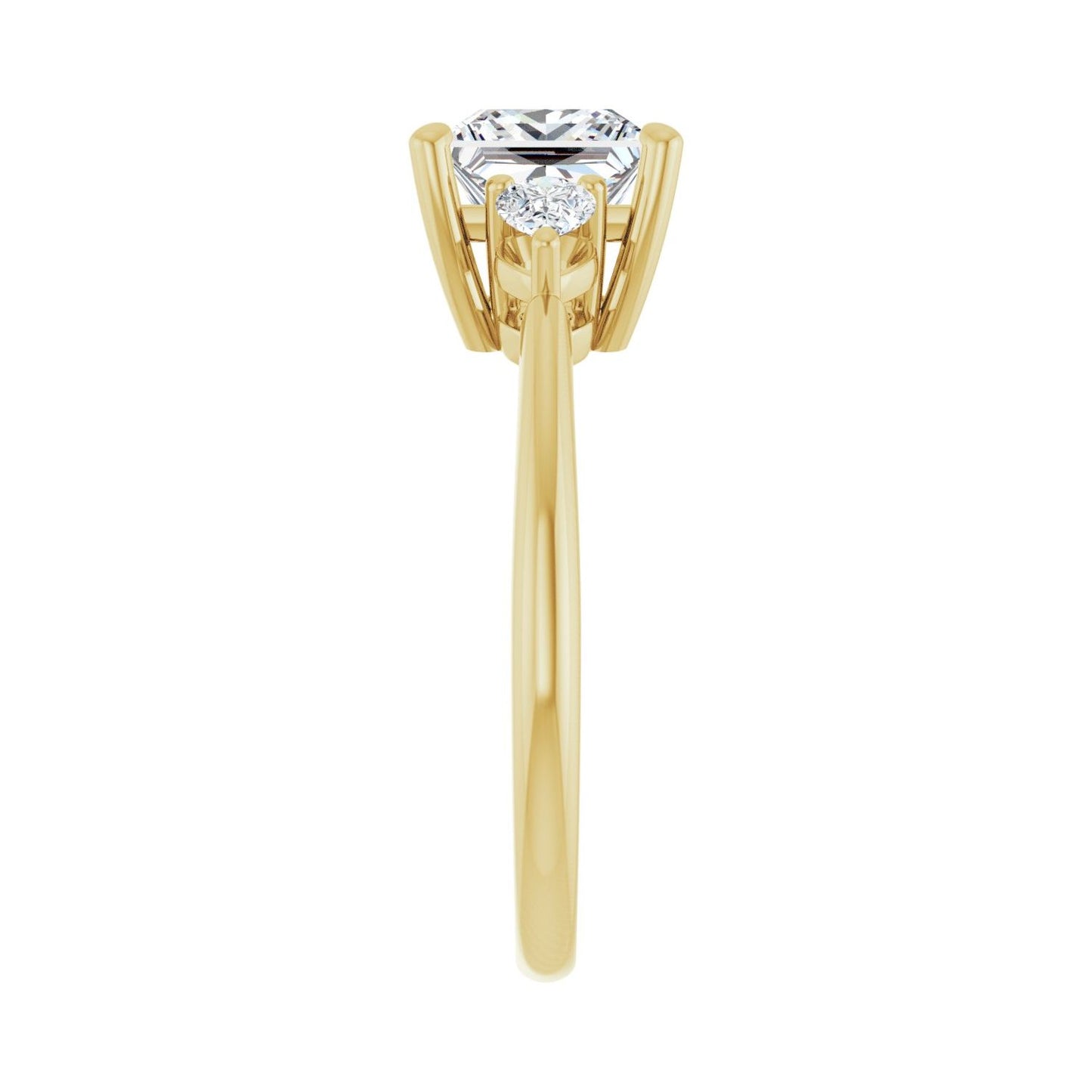 Square Three-Stone Engagement Ring | Metal Type=14K Yellow Gold | Center Stone Size=1.5 CT | Image 4