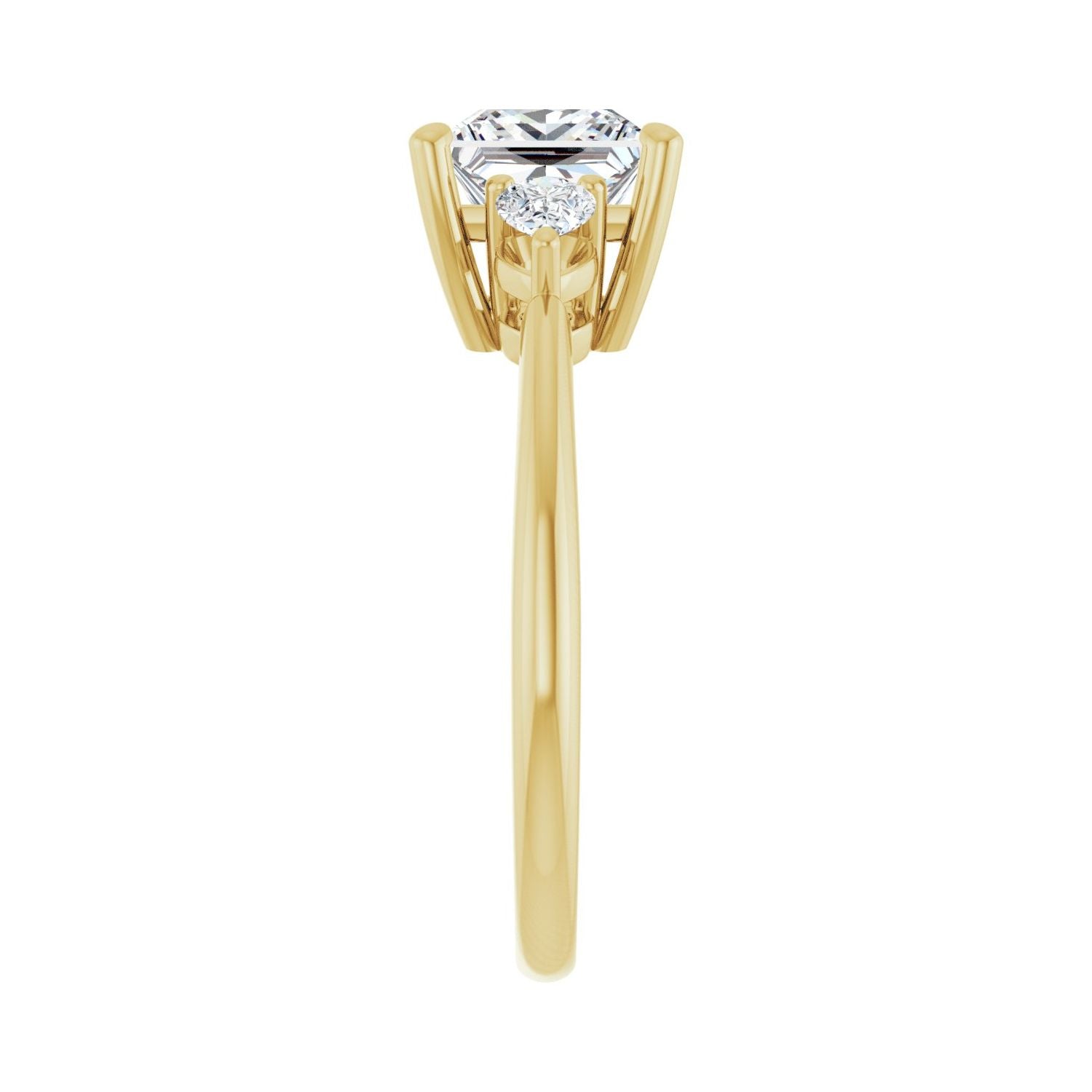 Square Three-Stone Engagement Ring | Metal Type=14K Yellow Gold | Center Stone Size=1.5 CT | Image 4