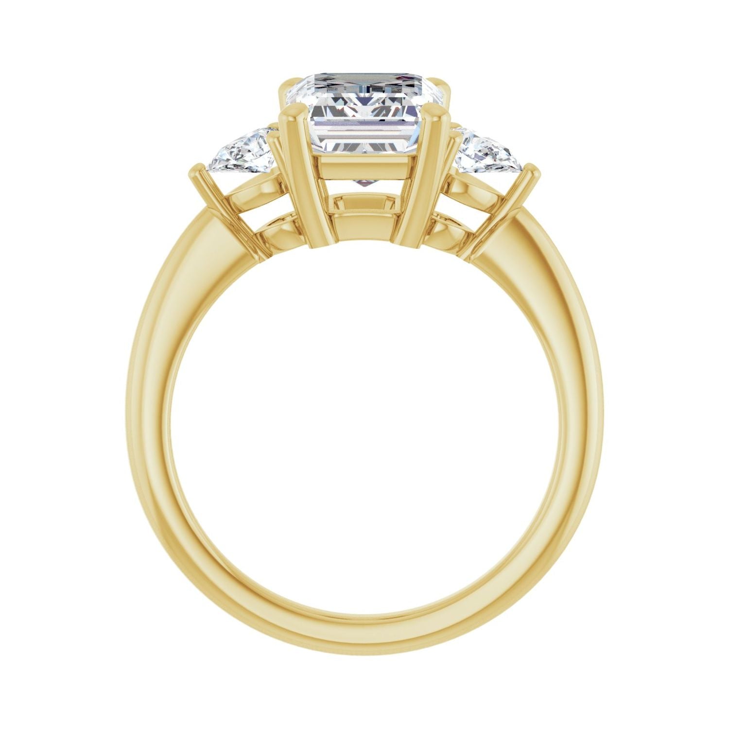 Emerald Three-Stone Engagement Ring | Metal Type=14K Yellow Gold | Center Stone Size=2.5 CT | Image 2