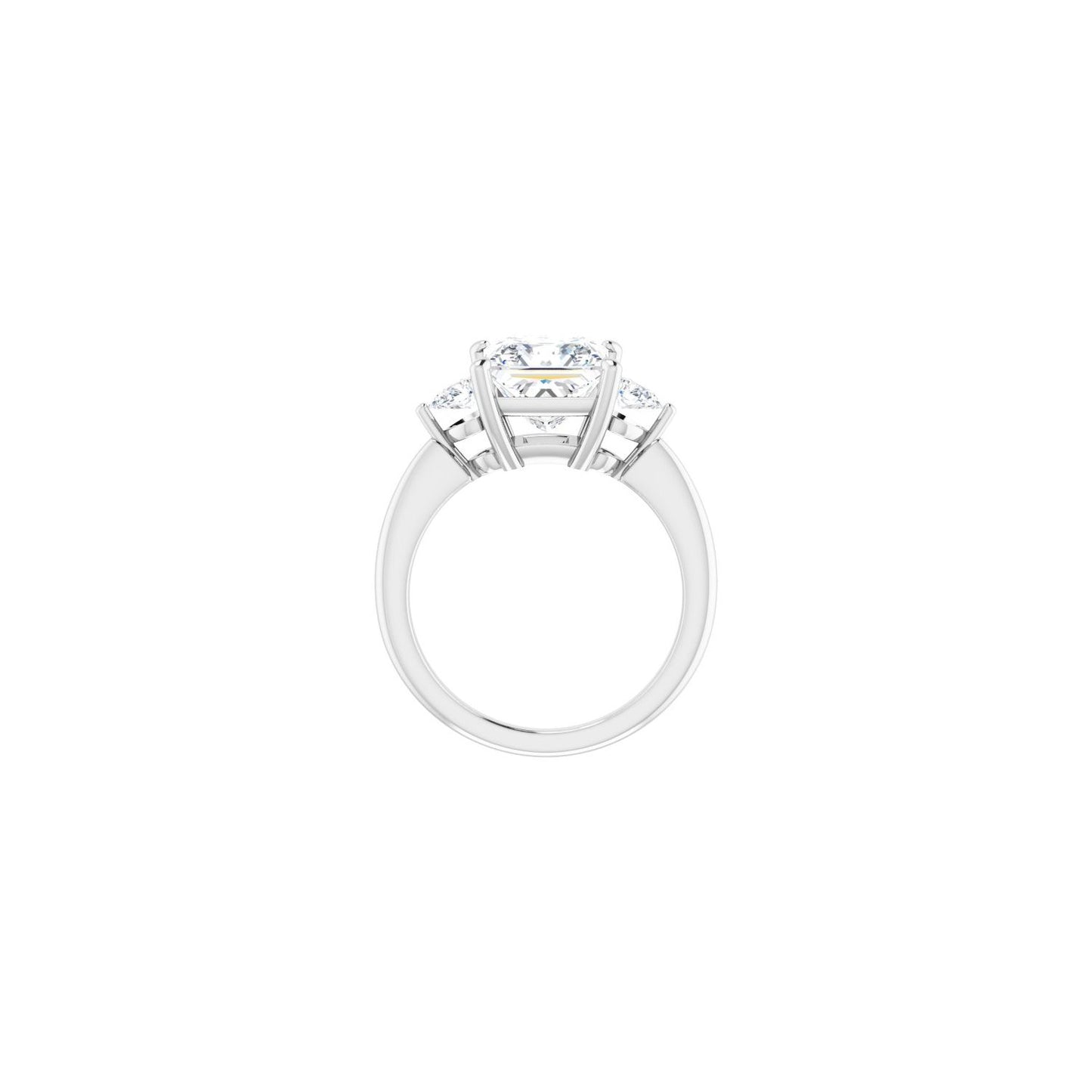 Square Three-Stone Engagement Ring | Metal Type=14K White Gold | Center Stone Size=3 CT | Image 2