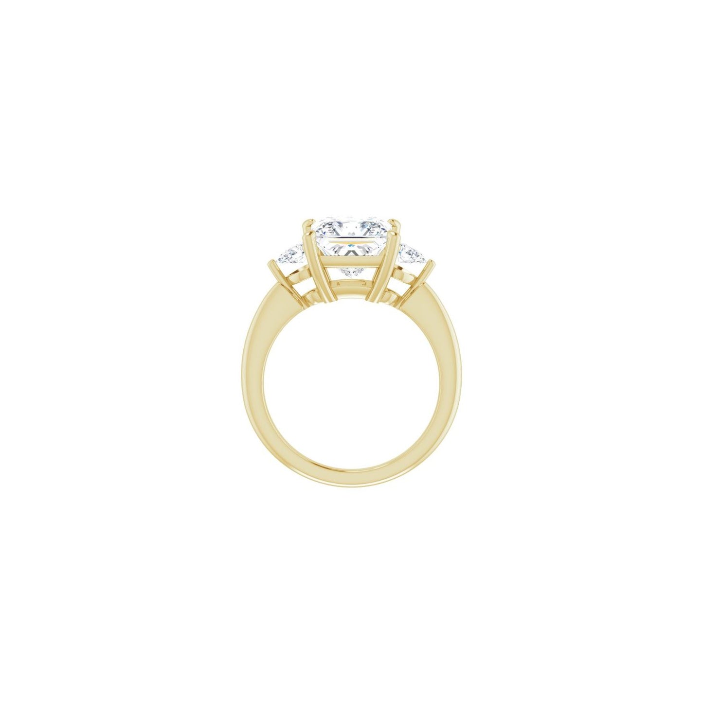 Square Three-Stone Engagement Ring | Metal Type=14K Yellow Gold | Center Stone Size=3 CT | Image 2