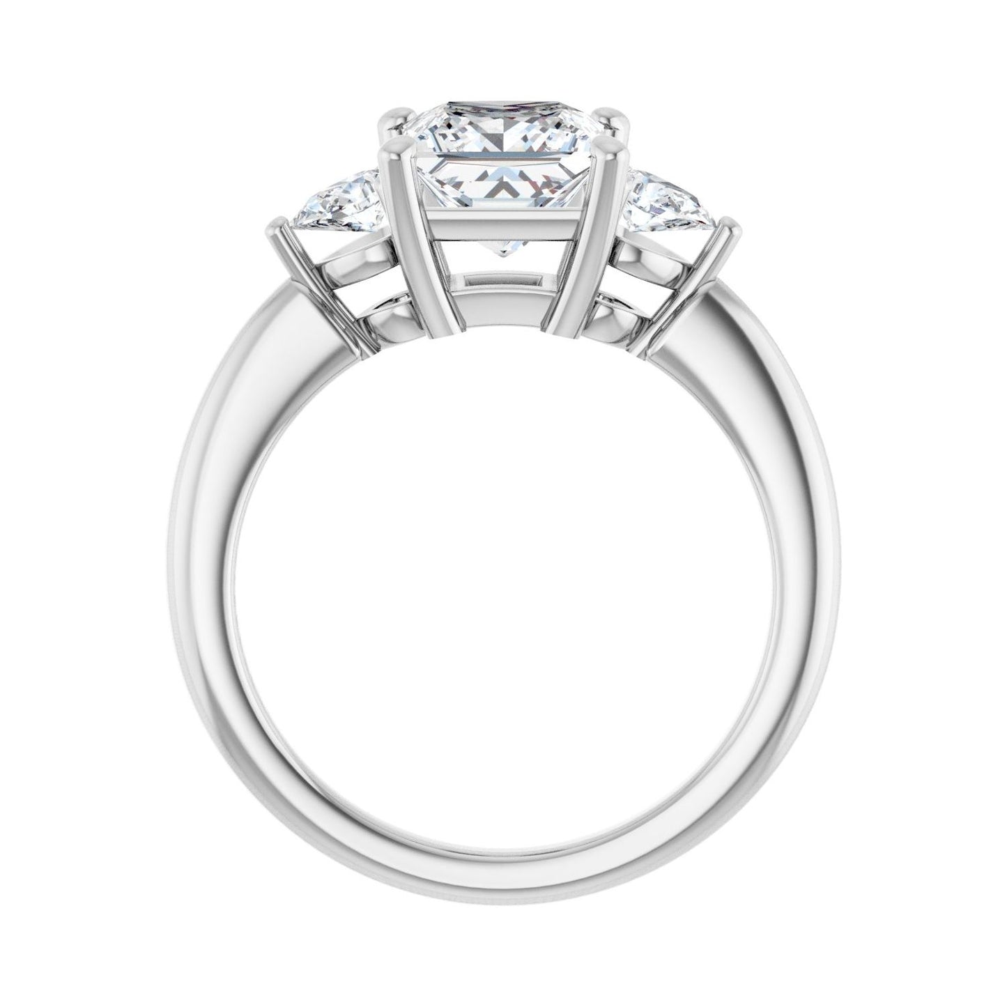 Square Three-Stone Engagement Ring | Metal Type=14K White Gold | Center Stone Size=1.5 CT | Image 2