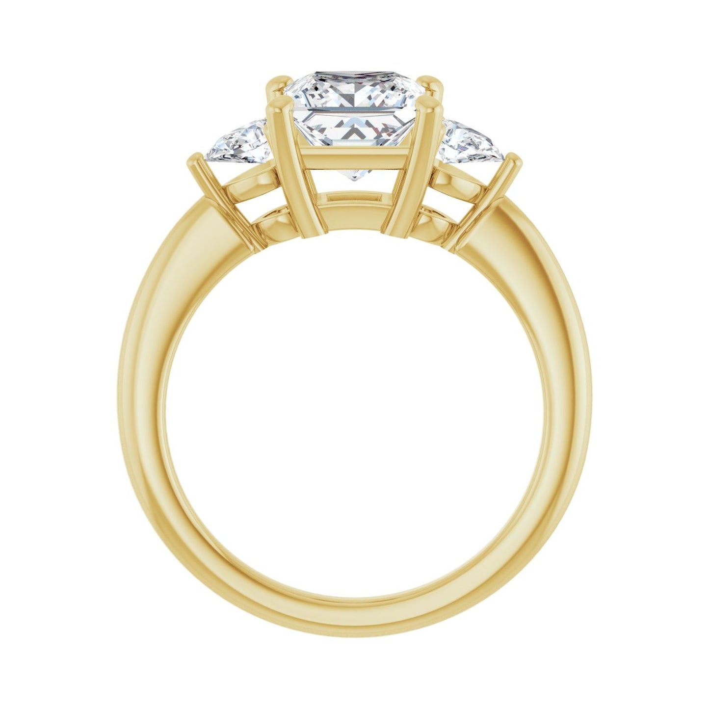 Square Three-Stone Engagement Ring | Metal Type=14K Yellow Gold | Center Stone Size=1.5 CT | Image 2