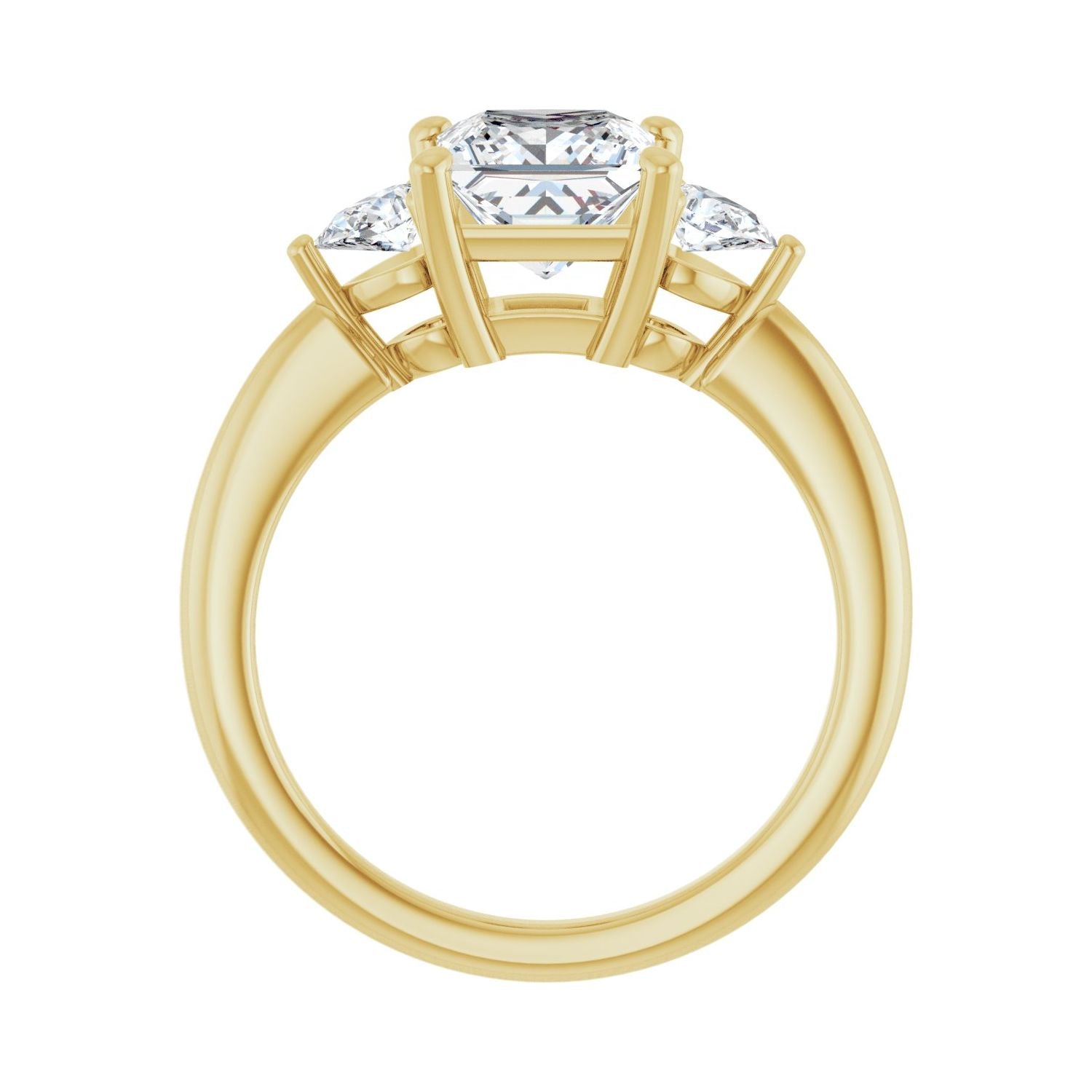 Square Three-Stone Engagement Ring | Metal Type=14K Yellow Gold | Center Stone Size=1.5 CT | Image 2