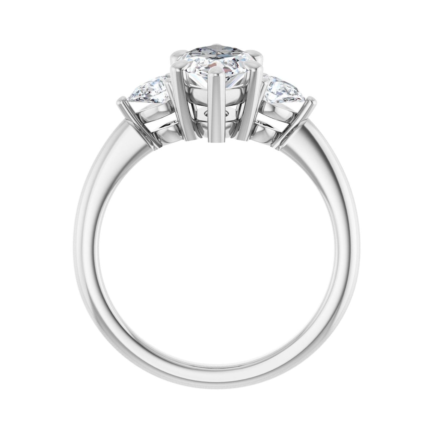 Marquise Three-Stone Engagement Ring | Metal Type=14K White Gold | Center Stone Size=1.5 CT | Image 2