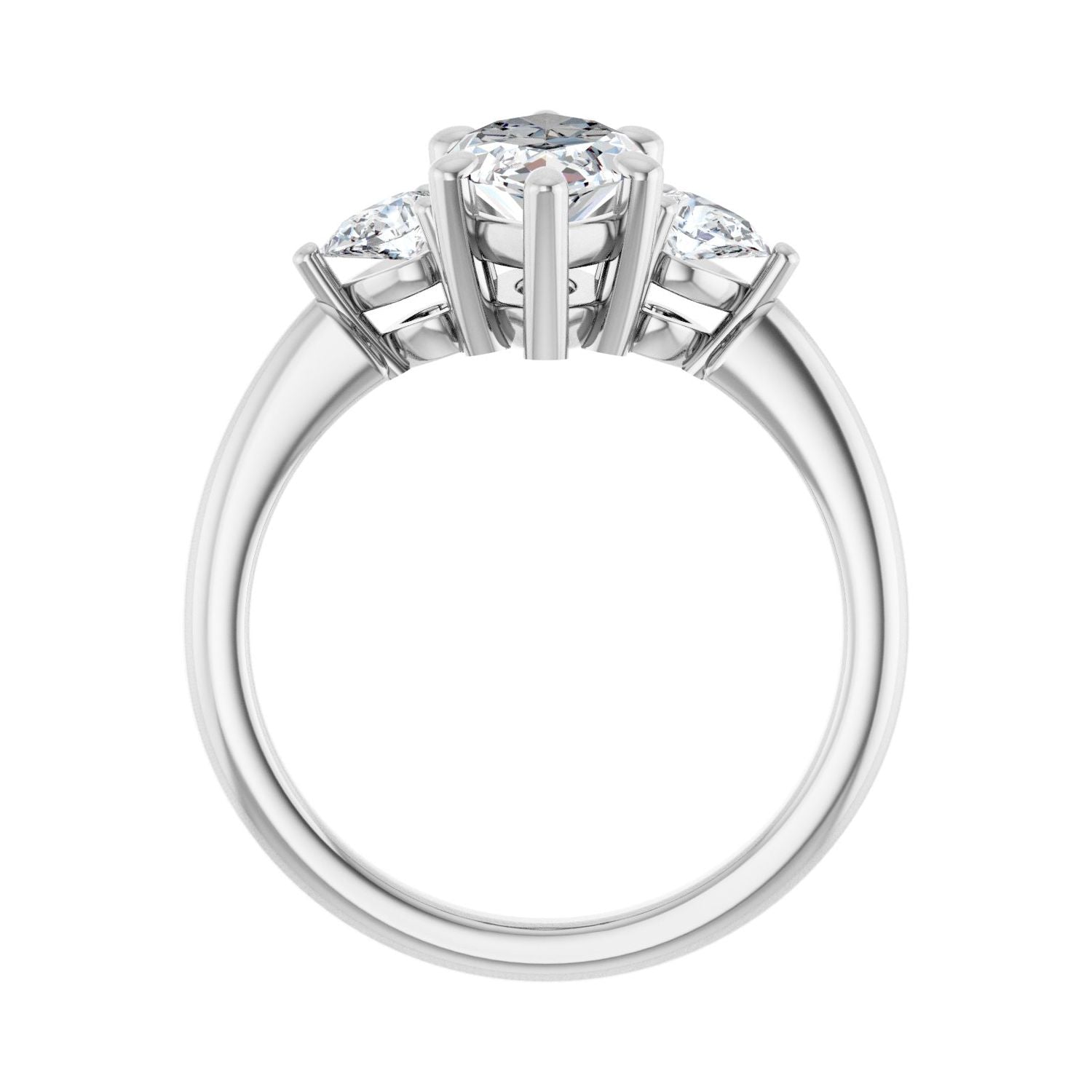 Marquise Three-Stone Engagement Ring | Metal Type=14K White Gold | Center Stone Size=1.5 CT | Image 2