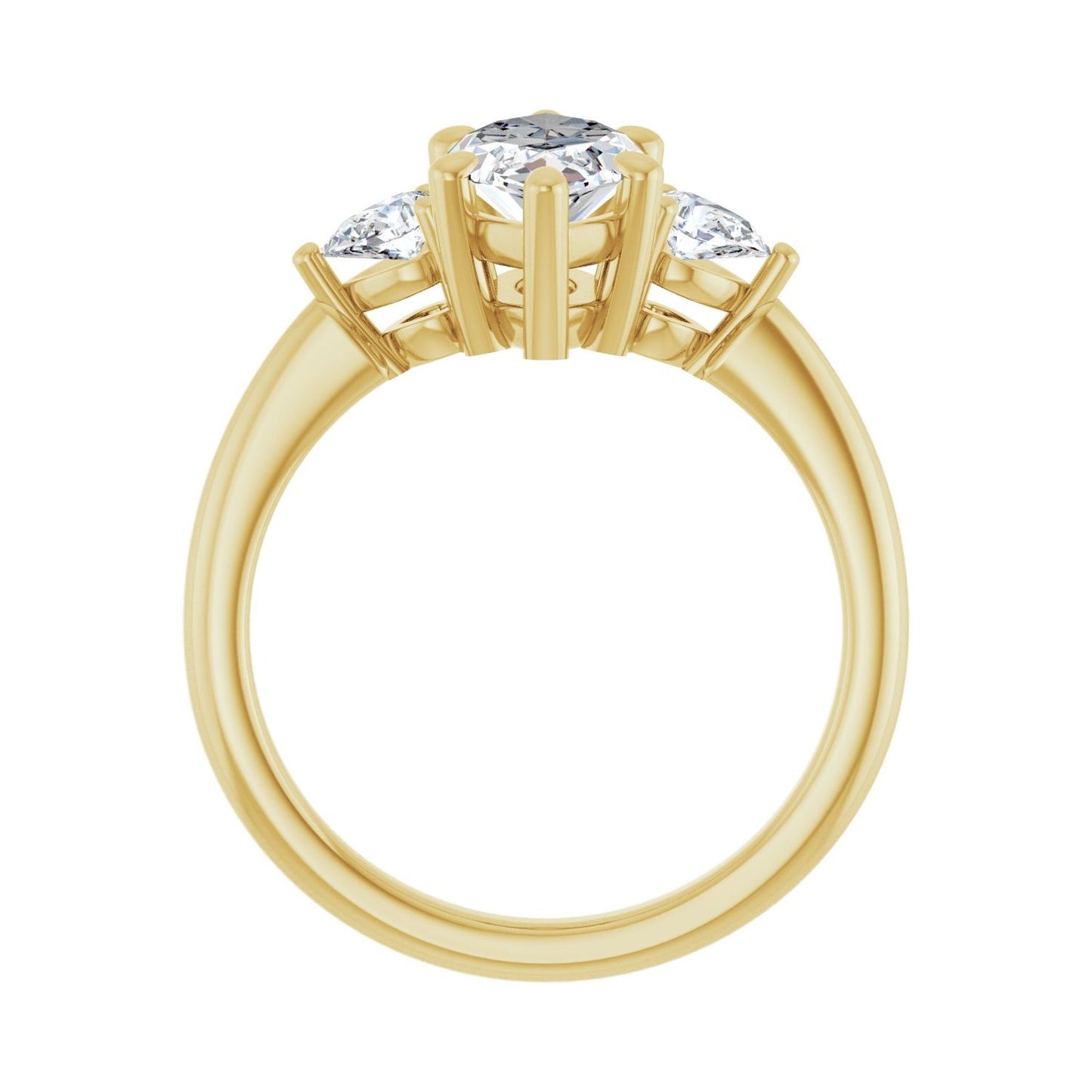 Marquise Three-Stone Engagement Ring | Metal Type=14K Yellow Gold | Center Stone Size=1.5 CT | Image 2