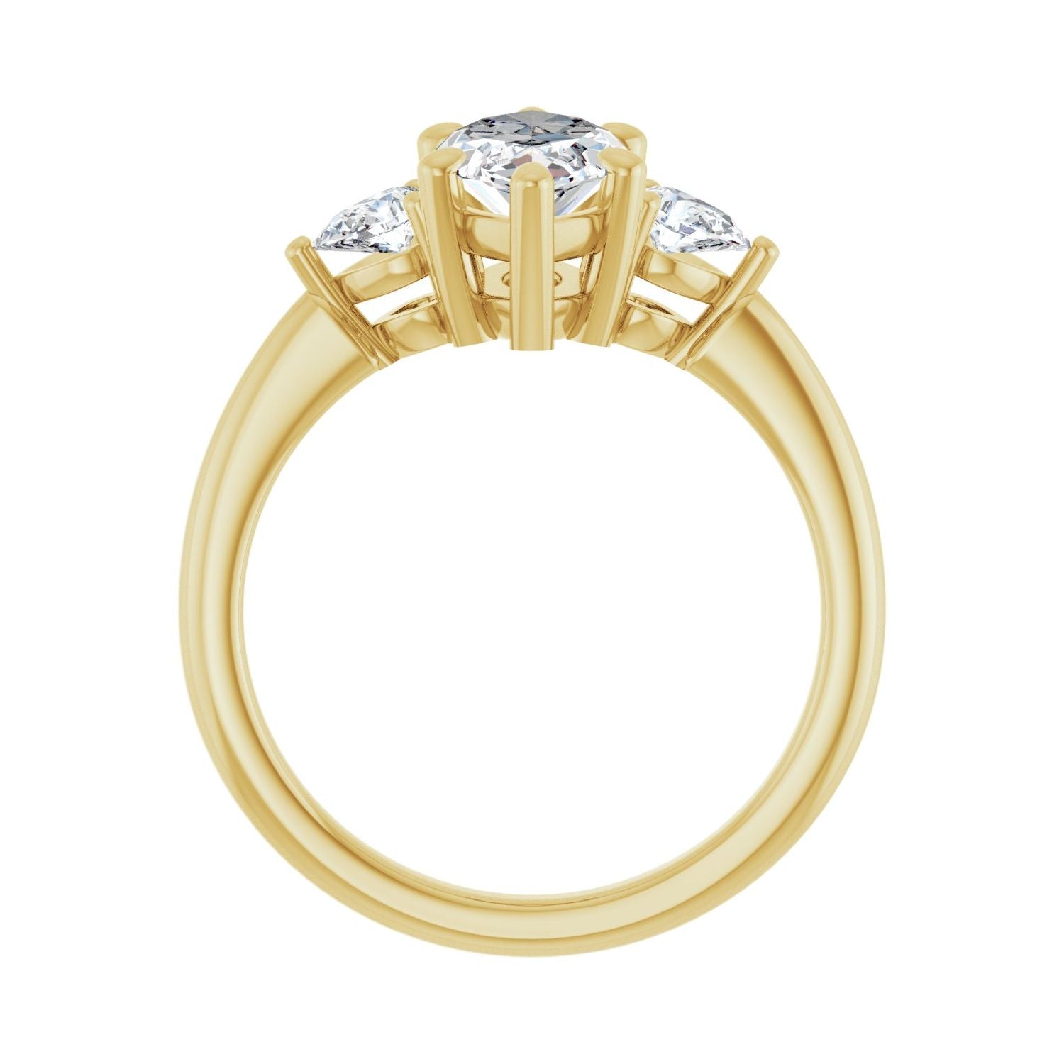 Marquise Three-Stone Engagement Ring | Metal Type=14K Yellow Gold | Center Stone Size=1.5 CT | Image 2