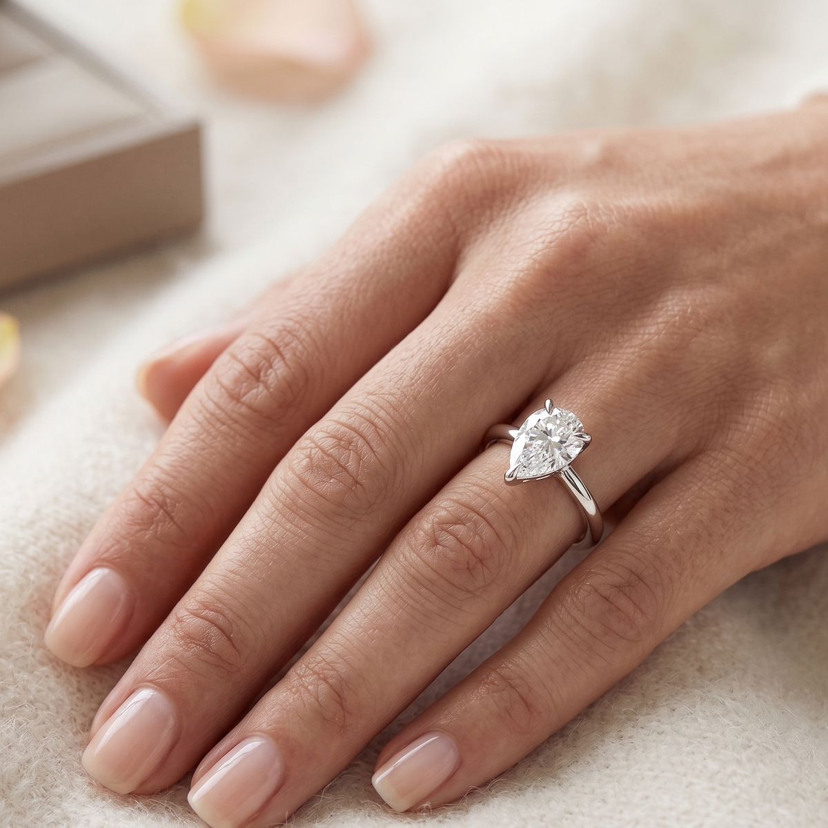 Pear Solitaire Engagement Ring